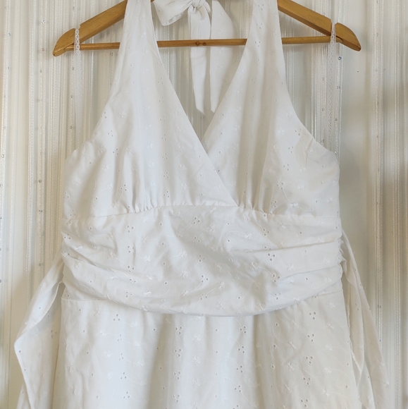 Vintage White Tie Neck + Waist Sundress - Picture 6 of 16